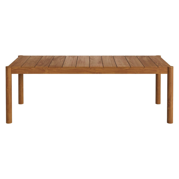 Modway Furniture Eleni Solid Teak Outdoor Dining Table Seats Six with Slatted Top for Patio Decks Natural EEI-7562-NAT