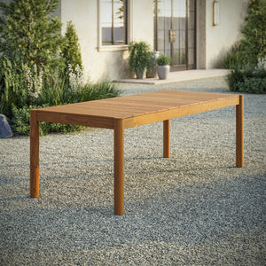 Modway Furniture Eleni Solid Teak Outdoor Dining Table Seats Six with Slatted Top for Patio Decks Natural EEI-7562-NAT