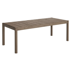 Modway Furniture Eleni Solid Teak Outdoor Dining Table Seats Six with Slatted Top for Patio Decks Weathered Gray EEI-7562-WGR