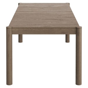 Modway Furniture Eleni Solid Teak Outdoor Dining Table Seats Six with Slatted Top for Patio Decks Weathered Gray EEI-7562-WGR
