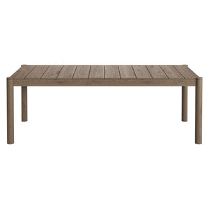 Modway Furniture Eleni Solid Teak Outdoor Dining Table Seats Six with Slatted Top for Patio Decks Weathered Gray EEI-7562-WGR