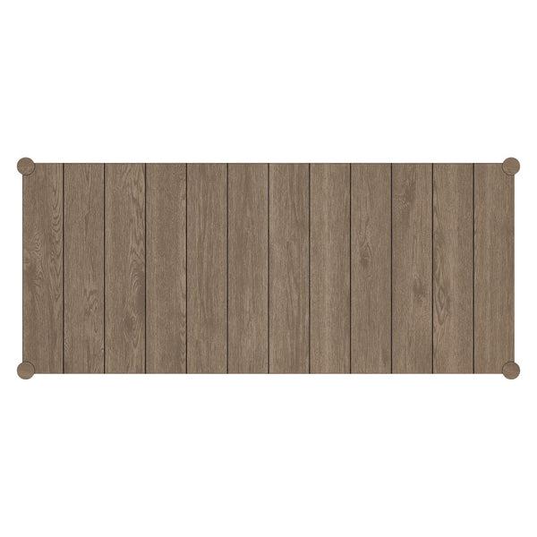 Modway Furniture Eleni Solid Teak Outdoor Dining Table Seats Six with Slatted Top for Patio Decks Weathered Gray EEI-7562-WGR