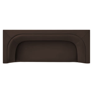 Modway Furniture Hilda Sculptural Curved Velvet Sofa Three Seat Low Profile Contemporary Living Room Chocolate Brown EEI-7564-CHB