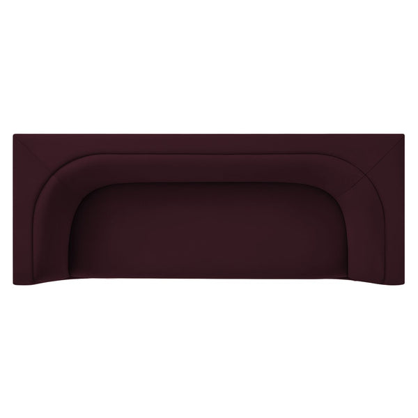 Modway Furniture Hilda Sculptural Curved Velvet Sofa Three Seat Low Profile Contemporary Living Room Mulberry EEI-7564-MUL