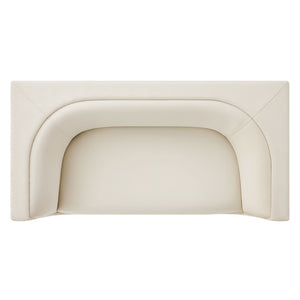 Modway Furniture Hilda Sculptural Performance Velvet Loveseat with Curved Wraparound Back for Modern Living Alabaster EEI-7565-ALA
