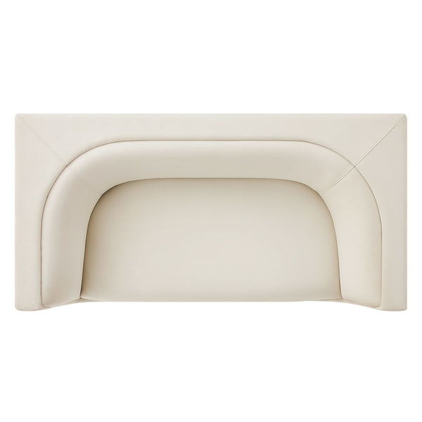 Modway Furniture Hilda Sculptural Performance Velvet Loveseat with Curved Wraparound Back for Modern Living Alabaster EEI-7565-ALA