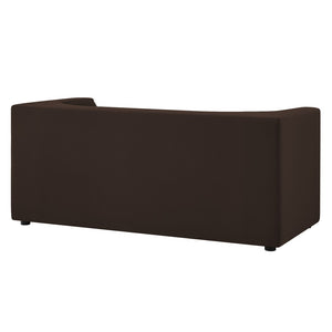 Modway Furniture Hilda Sculptural Performance Velvet Loveseat with Curved Wraparound Back for Modern Living Chocolate Brown EEI-7565-CHB