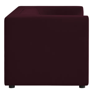 Modway Furniture Hilda Sculptural Performance Velvet Loveseat with Curved Wraparound Back for Modern Living Mulberry EEI-7565-MUL