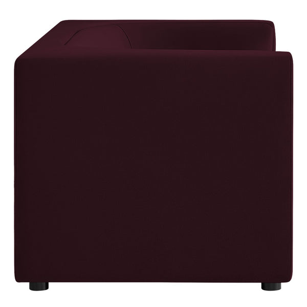 Modway Furniture Hilda Sculptural Performance Velvet Loveseat with Curved Wraparound Back for Modern Living Mulberry EEI-7565-MUL