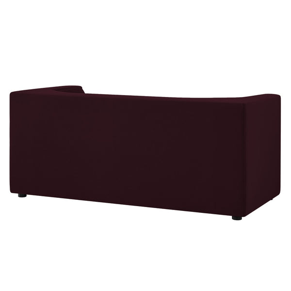 Modway Furniture Hilda Sculptural Performance Velvet Loveseat with Curved Wraparound Back for Modern Living Mulberry EEI-7565-MUL