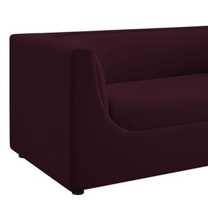 Modway Furniture Hilda Sculptural Performance Velvet Loveseat with Curved Wraparound Back for Modern Living Mulberry EEI-7565-MUL
