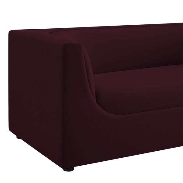 Modway Furniture Hilda Sculptural Performance Velvet Loveseat with Curved Wraparound Back for Modern Living Mulberry EEI-7565-MUL