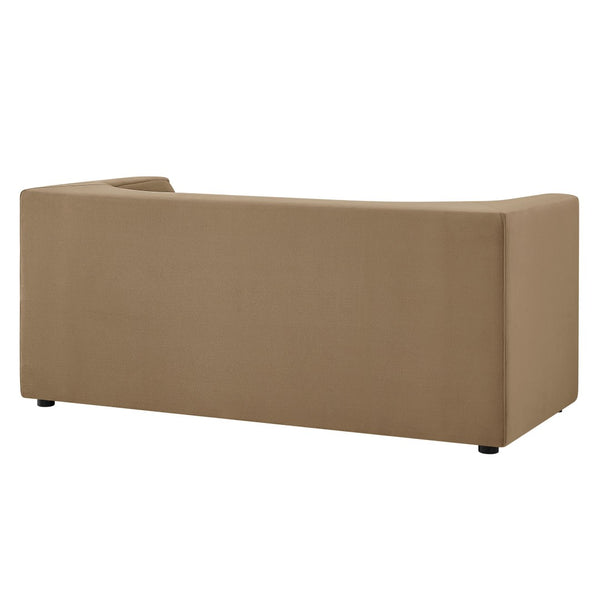 Modway Furniture Hilda Sculptural Performance Velvet Loveseat with Curved Wraparound Back for Modern Living Taupe EEI-7565-TAU