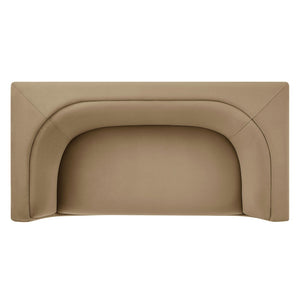 Modway Furniture Hilda Sculptural Performance Velvet Loveseat with Curved Wraparound Back for Modern Living Taupe EEI-7565-TAU