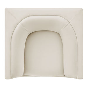 Modway Furniture Hilda Barrel Accent Chair Sculptural Velvet Lounge Seat for Contemporary Living Rooms Alabaster EEI-7566-ALA