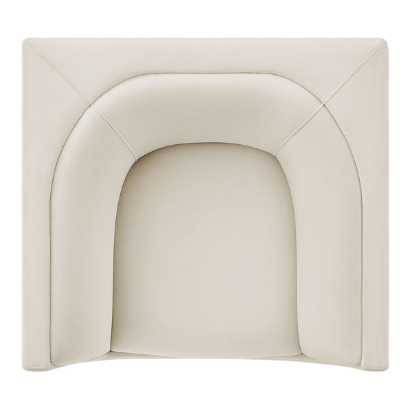 Modway Furniture Hilda Barrel Accent Chair Sculptural Velvet Lounge Seat for Contemporary Living Rooms Alabaster EEI-7566-ALA