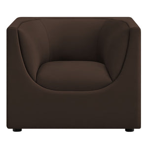 Modway Furniture Hilda Barrel Accent Chair Sculptural Velvet Lounge Seat for Contemporary Living Rooms Chocolate Brown EEI-7566-CHB