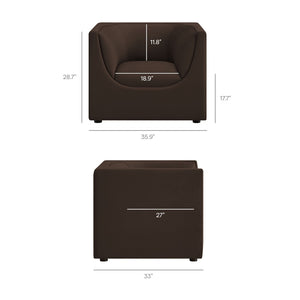 Modway Furniture Hilda Barrel Accent Chair Sculptural Velvet Lounge Seat for Contemporary Living Rooms Chocolate Brown EEI-7566-CHB