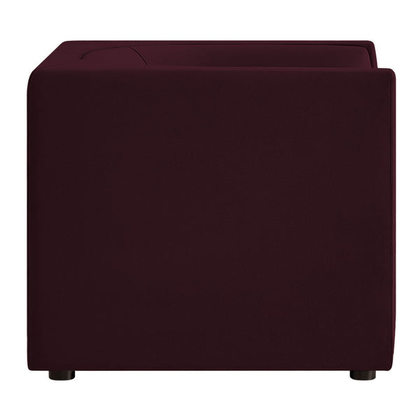 Modway Furniture Hilda Barrel Accent Chair Sculptural Velvet Lounge Seat for Contemporary Living Rooms Mulberry EEI-7566-MUL