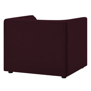 Modway Furniture Hilda Barrel Accent Chair Sculptural Velvet Lounge Seat for Contemporary Living Rooms Mulberry EEI-7566-MUL