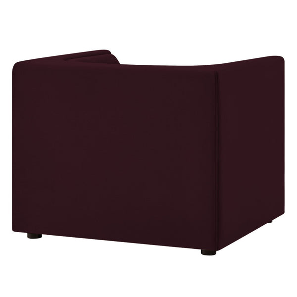 Modway Furniture Hilda Barrel Accent Chair Sculptural Velvet Lounge Seat for Contemporary Living Rooms Mulberry EEI-7566-MUL
