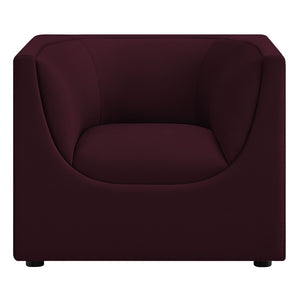 Modway Furniture Hilda Barrel Accent Chair Sculptural Velvet Lounge Seat for Contemporary Living Rooms Mulberry EEI-7566-MUL