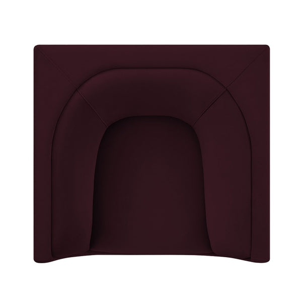 Modway Furniture Hilda Barrel Accent Chair Sculptural Velvet Lounge Seat for Contemporary Living Rooms Mulberry EEI-7566-MUL