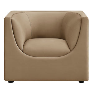 Modway Furniture Hilda Barrel Accent Chair Sculptural Velvet Lounge Seat for Contemporary Living Rooms Taupe EEI-7566-TAU