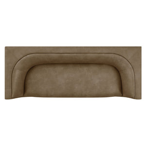 Modway Furniture Hilda Sculptural Curved Sofa with Pebbled Vegan Leather for Modern Living Rooms Mushroom EEI-7567-MUS