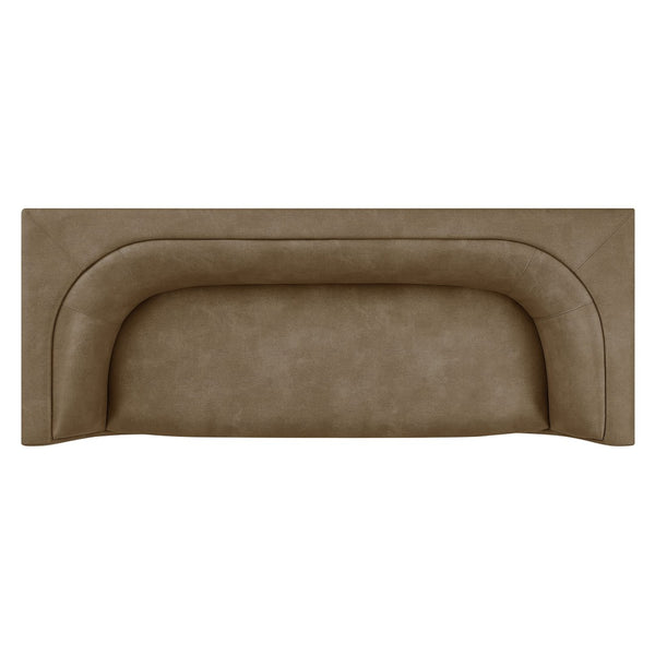 Modway Furniture Hilda Sculptural Curved Sofa with Pebbled Vegan Leather for Modern Living Rooms Mushroom EEI-7567-MUS