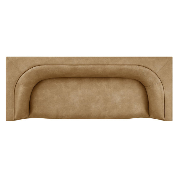 Modway Furniture Hilda Sculptural Curved Sofa with Pebbled Vegan Leather for Modern Living Rooms Toast EEI-7567-TST