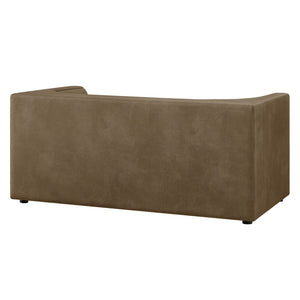 Modway Furniture Hilda Curved Vegan Leather Loveseat with Sculptural Wraparound Back for Modern Living Rooms Mushroom EEI-7568-MUS