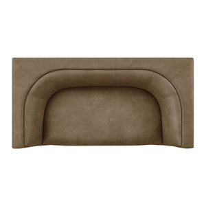Modway Furniture Hilda Curved Vegan Leather Loveseat with Sculptural Wraparound Back for Modern Living Rooms Mushroom EEI-7568-MUS
