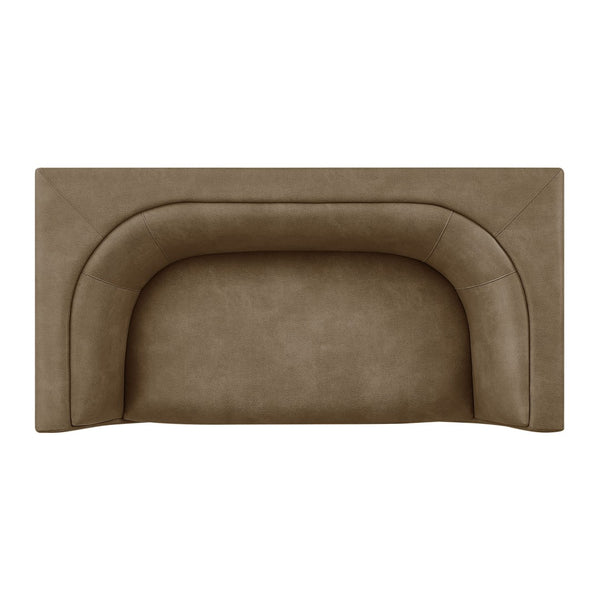 Modway Furniture Hilda Curved Vegan Leather Loveseat with Sculptural Wraparound Back for Modern Living Rooms Mushroom EEI-7568-MUS