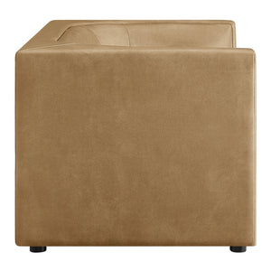 Modway Furniture Hilda Curved Vegan Leather Loveseat with Sculptural Wraparound Back for Modern Living Rooms Toast EEI-7568-TST