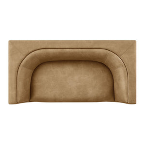 Modway Furniture Hilda Curved Vegan Leather Loveseat with Sculptural Wraparound Back for Modern Living Rooms Toast EEI-7568-TST
