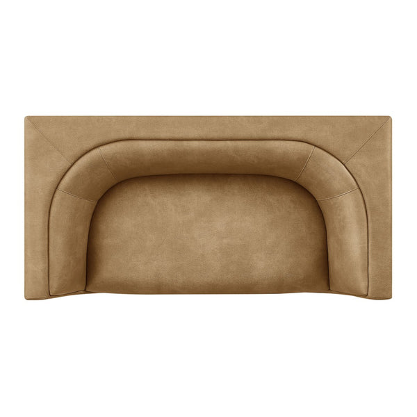 Modway Furniture Hilda Curved Vegan Leather Loveseat with Sculptural Wraparound Back for Modern Living Rooms Toast EEI-7568-TST