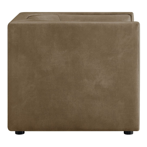 Modway Furniture Hilda Sculptural Lounge Chair with Pebbled Vegan Leather and Curved Wraparound Arms Mushroom EEI-7569-MUS