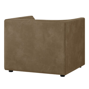 Modway Furniture Hilda Sculptural Lounge Chair with Pebbled Vegan Leather and Curved Wraparound Arms Mushroom EEI-7569-MUS