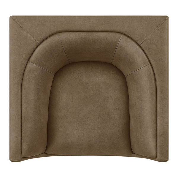 Modway Furniture Hilda Sculptural Lounge Chair with Pebbled Vegan Leather and Curved Wraparound Arms Mushroom EEI-7569-MUS