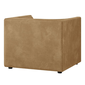 Modway Furniture Hilda Sculptural Lounge Chair with Pebbled Vegan Leather and Curved Wraparound Arms Toast EEI-7569-TST