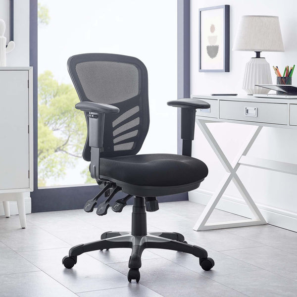 Modway Furniture Articulate Mesh Office Chair – Ergonomic Design for Ultimate Comfort, Adjustable Features & Mobility Black EEI-757-BLK