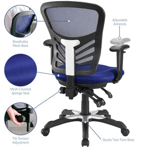 Modway Furniture Articulate Mesh Office Chair – Ergonomic Design for Ultimate Comfort, Adjustable Features & Mobility Blue EEI-757-BLU