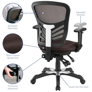 Modway Furniture Articulate Mesh Office Chair – Ergonomic Design for Ultimate Comfort, Adjustable Features & Mobility Brown EEI-757-BRN