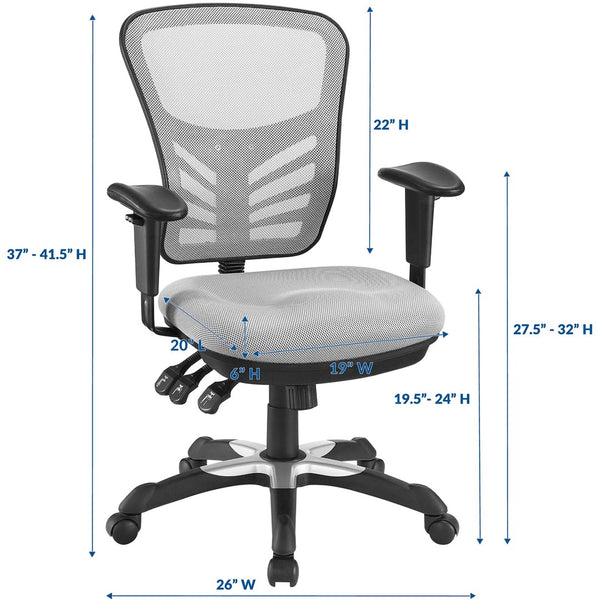 Modway Furniture Articulate Mesh Office Chair – Ergonomic Design for Ultimate Comfort, Adjustable Features & Mobility Gray EEI-757-GRY
