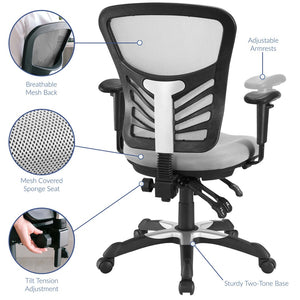 Modway Furniture Articulate Mesh Office Chair – Ergonomic Design for Ultimate Comfort, Adjustable Features & Mobility Gray EEI-757-GRY