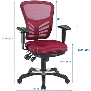 Modway Furniture Articulate Mesh Office Chair – Ergonomic Design for Ultimate Comfort, Adjustable Features & Mobility Red EEI-757-RED