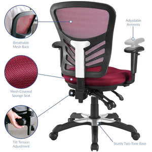 Modway Furniture Articulate Mesh Office Chair – Ergonomic Design for Ultimate Comfort, Adjustable Features & Mobility Red EEI-757-RED