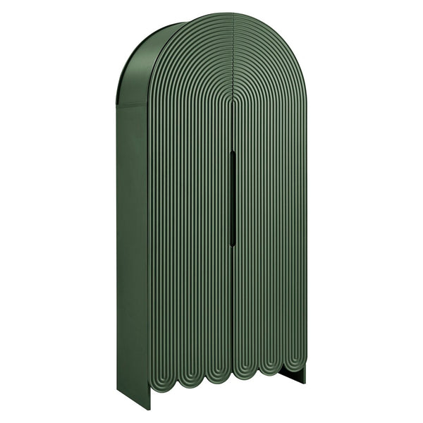 Modway Furniture Dahlia 78 Inch Fluted Arched Storage Cabinet - Elegant Design with Ample Space for Any Room Hunter Green EEI-7570-HGR
