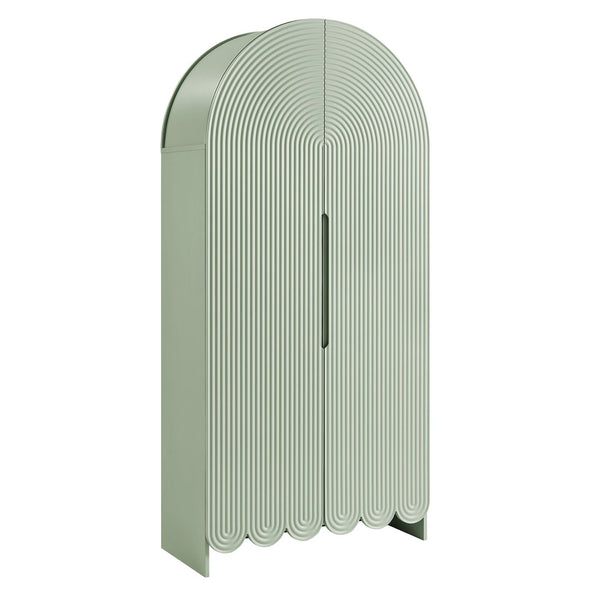 Modway Furniture Dahlia Fluted Arched Tall Cabinet with Scalloped Base and Four Shelves for Any Room EEI-7570-SGE